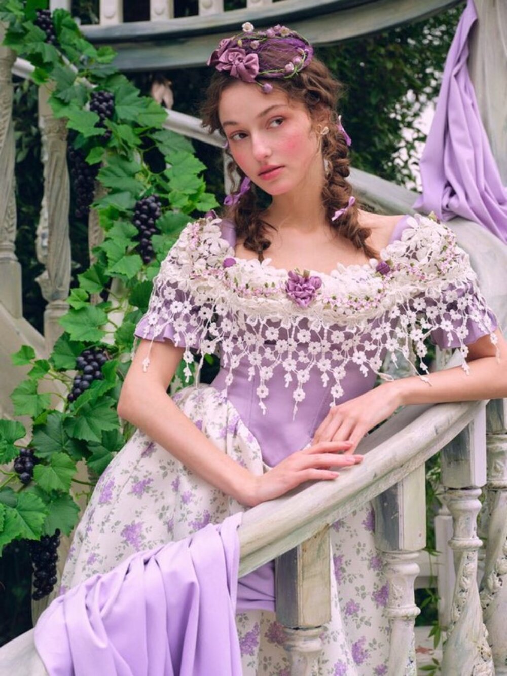 Lacemade Purple Vine Corset Dress